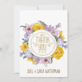 Floral Wreath Personalized Wedding Bedankkaart