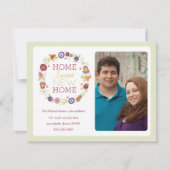 Floral Wreath Photo Moving Announcement Aankondiging (Voorkant)