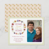 Floral Wreath Photo Moving Announcement Aankondiging (Voorkant / Achterkant)