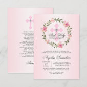 Floral Wreath Pink First Heilige Communist GIRL Kaart (Voorkant / Achterkant)