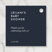 Floral Wreath Pink Navy Baby shower Hartelijk dank Bedankjes Labels (Achterkant)