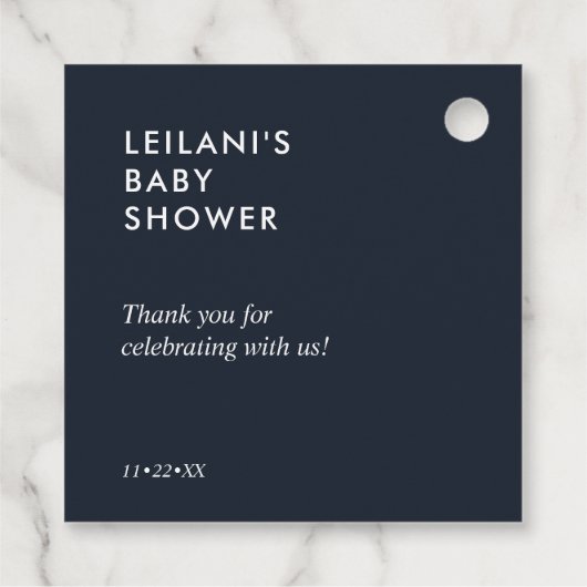 Floral Wreath Pink Navy Baby shower Hartelijk dank Bedankjes Labels (Achterkant)