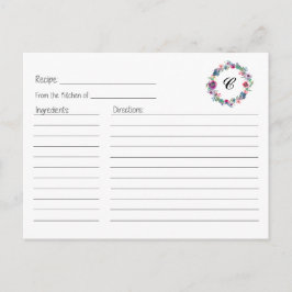 Floral Wreath Recipe Card Briefkaart