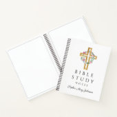 Floral Wreath Religious Cross Bijbelstudie Notitieboek (Binnen)