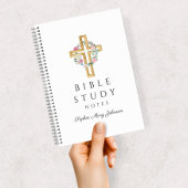 Floral Wreath Religious Cross Bijbelstudie Notitieboek