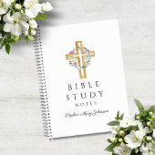 Floral Wreath Religious Cross Bijbelstudie Notitieboek
