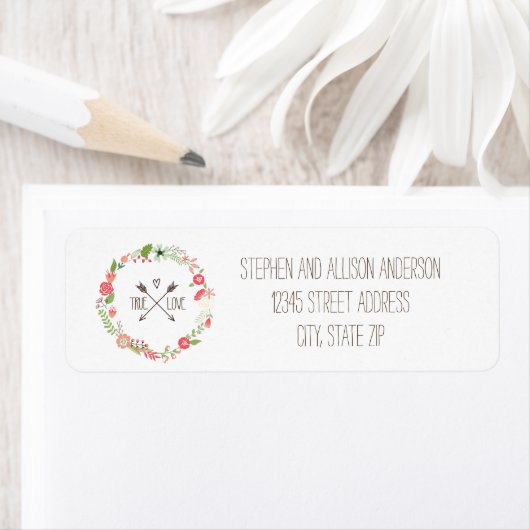 Floral Wreath - Return Address Labels (Insitu)