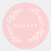 Floral Wreath Round Label (Voorkant)