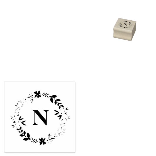 Floral Wreath Rubberstempel (Gestempeld)