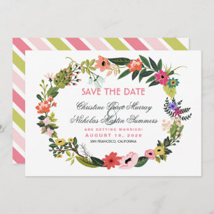 Floral Wreath sparen de Uitnodiging van de Datum