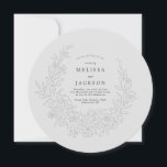 Floral Wreath Stone Gray Wedding Invitation Kaart<br><div class="desc">Floral Wreath Stone Gray Wedding Invitation</div>