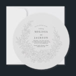 Floral Wreath Stone Gray Wedding Invitation Kaart<br><div class="desc">Floral Wreath Stone Gray Wedding Invitation</div>