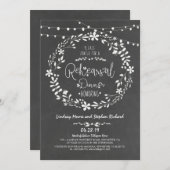 Floral Wreath String Lights repetitie diner Kaart (Voorkant / Achterkant)