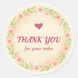 Floral Wreath Thank You Business Sticker