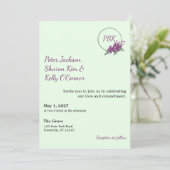 Floral Wreath Throuple Invitation Kaart (Staand voorkant)