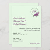 Floral Wreath Throuple Invitation Kaart (Voorkant / Achterkant)