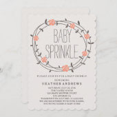 Floral Wreath | Uitnodiging voor Baby Sprinkle (Voorkant / Achterkant)