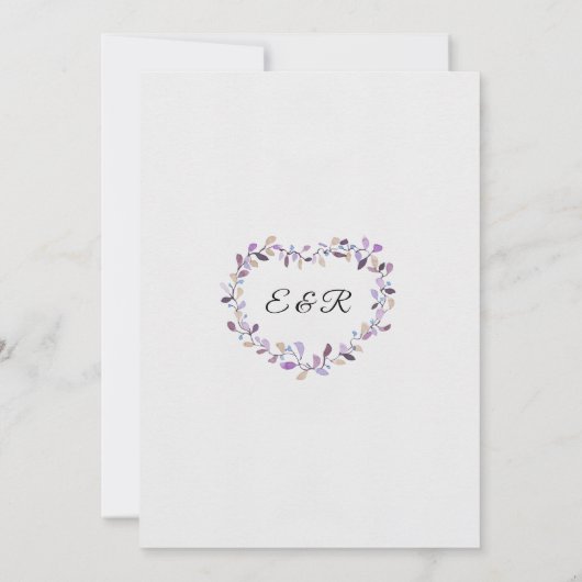 Floral Wreath | Violet roze olievlek Kaart (Achterkant)