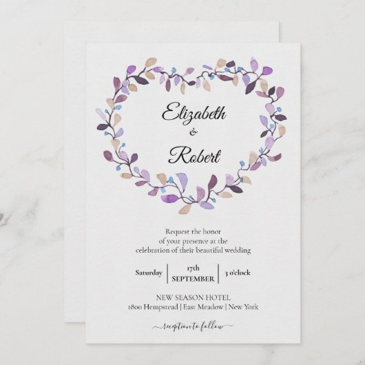 Floral Wreath | Violet roze olievlek Kaart (Voorkant / Achterkant)