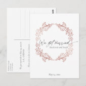 Floral Wreath we trouwde koninklijke uitnodiging (Voorkant / Achterkant)