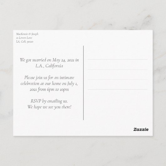 Floral Wreath we trouwde koninklijke uitnodiging (Achterkant)