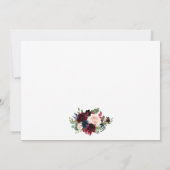 Floral Wreath Wedding Blue Burgundy Waterverf Save The Date (Achterkant)