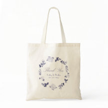 Floral Wreath Wedding Dank je Canvas tas
