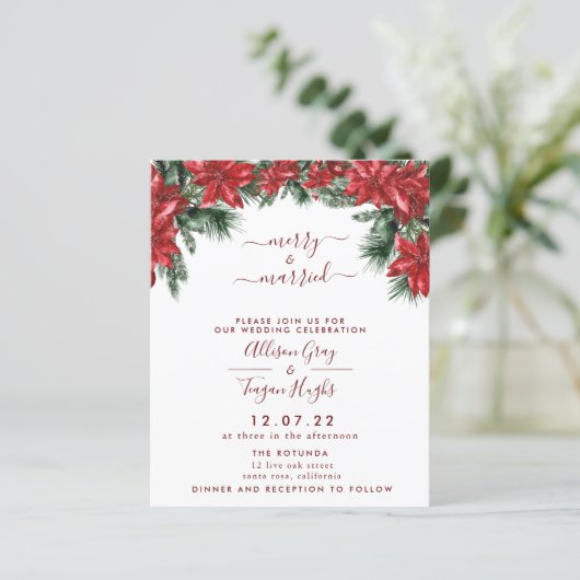 Floral Wreath Wedding Invitation (Staand voorkant)