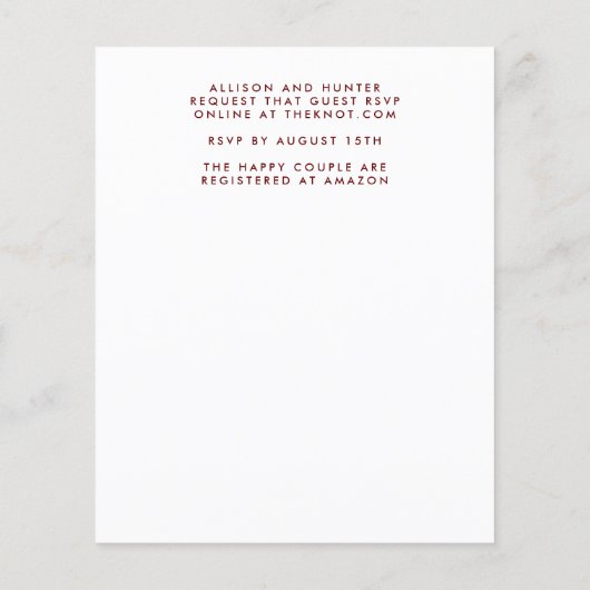 Floral Wreath Wedding Invitation (Achterkant)