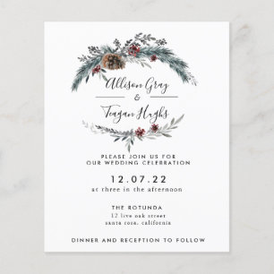 Floral Wreath Wedding Invitation   Begrotingsbroch
