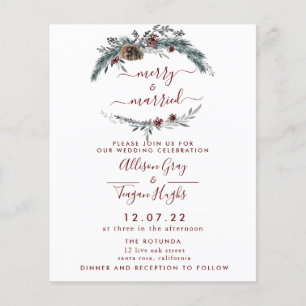 Floral Wreath Wedding Invitation   Begrotingsbroch