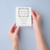 Floral Wreath Wedding Invitation | Begrotingsbroch Flyer (Hand)