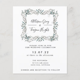 Floral Wreath Wedding Invitation | Begrotingsbroch Flyer