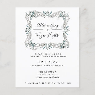Floral Wreath Wedding Invitation   Begrotingsbroch Flyer