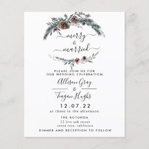 Floral Wreath Wedding Invitation   Begrotingsbroch Flyer