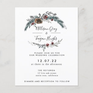 Floral Wreath Wedding Invitation   Begrotingsbroch Flyer
