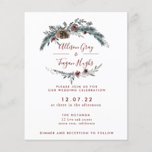 Floral Wreath Wedding Invitation Begrotingsbroch Flyer
