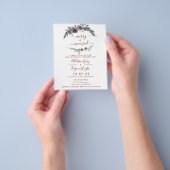 Floral Wreath Wedding Invitation | Begrotingsbroch Flyer (Hand)