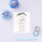 Floral Wreath Wedding Invitation | Begrotingsbroch Flyer (Enkel)