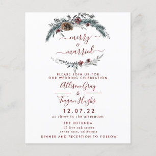Floral Wreath Wedding Invitation   Begrotingsbroch Flyer