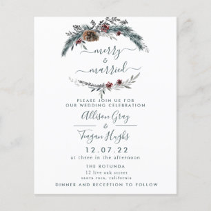 Floral Wreath Wedding Invitation   Begrotingsbroch Flyer