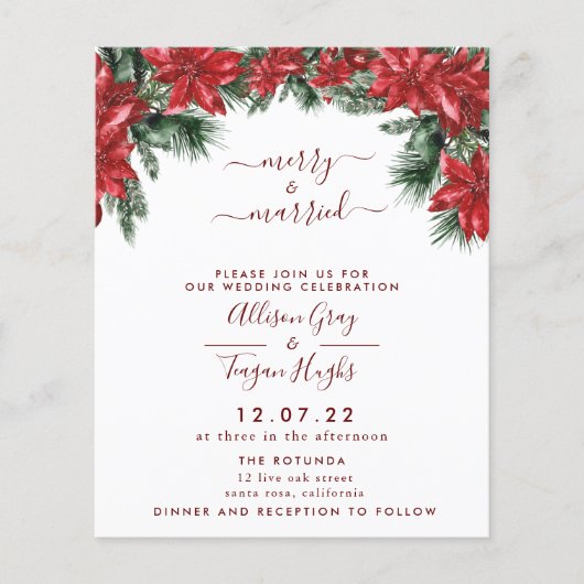 Floral Wreath Wedding Invitation Flyer (Voorkant)