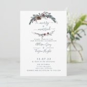 Floral Wreath Wedding Invitation Kaart (Staand voorkant)