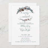 Floral Wreath Wedding Invitation Kaart (Voorkant / Achterkant)