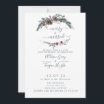 Floral Wreath Wedding Invitation Kaart<br><div class="desc">Dit tijdloze romantische ontwerp biedt een grillige waterverf met zachte kleuren en botanische accenten.</div>