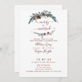 Floral Wreath Wedding Invitation Kaart (Voorkant / Achterkant)