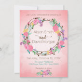 Floral Wreath Wedding Invitation Kaart (Voorkant)