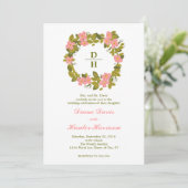 Floral Wreath Wedding Invitation Kaart (Staand voorkant)