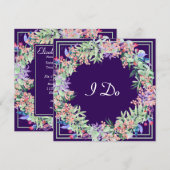 Floral Wreath Wedding Kaart (Voorkant / Achterkant)