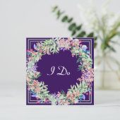 Floral Wreath Wedding Kaart (Staand voorkant)